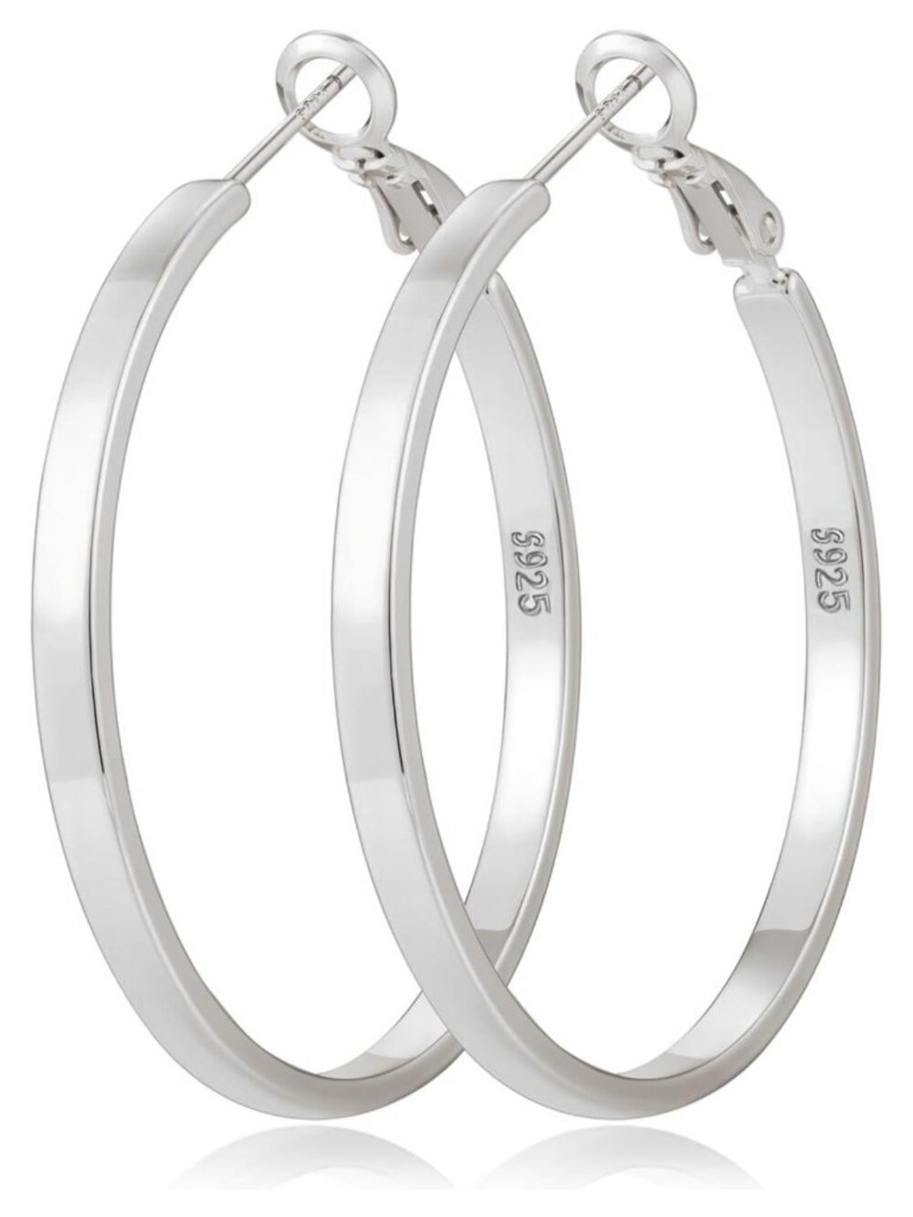 925 Sterling Silver Post Hoop Earrings Lightweight Hypoallergenic